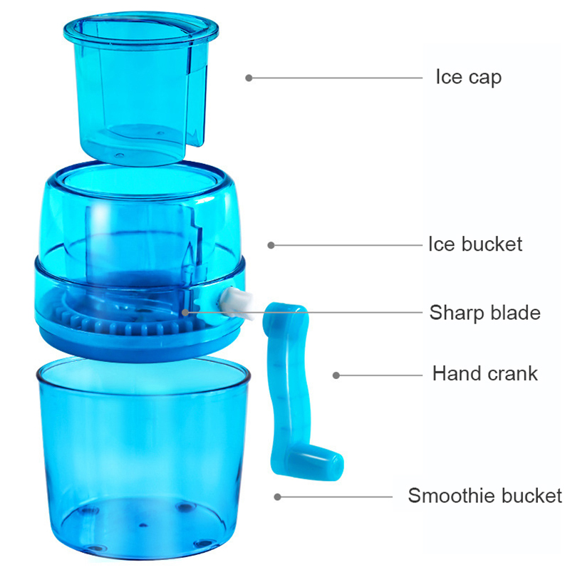 Ice Shaver Crusher Portable Household Mini Easy Handheld Snow Manual Crushing Ice Machine Fried Ice Machine Hot Sale 1L