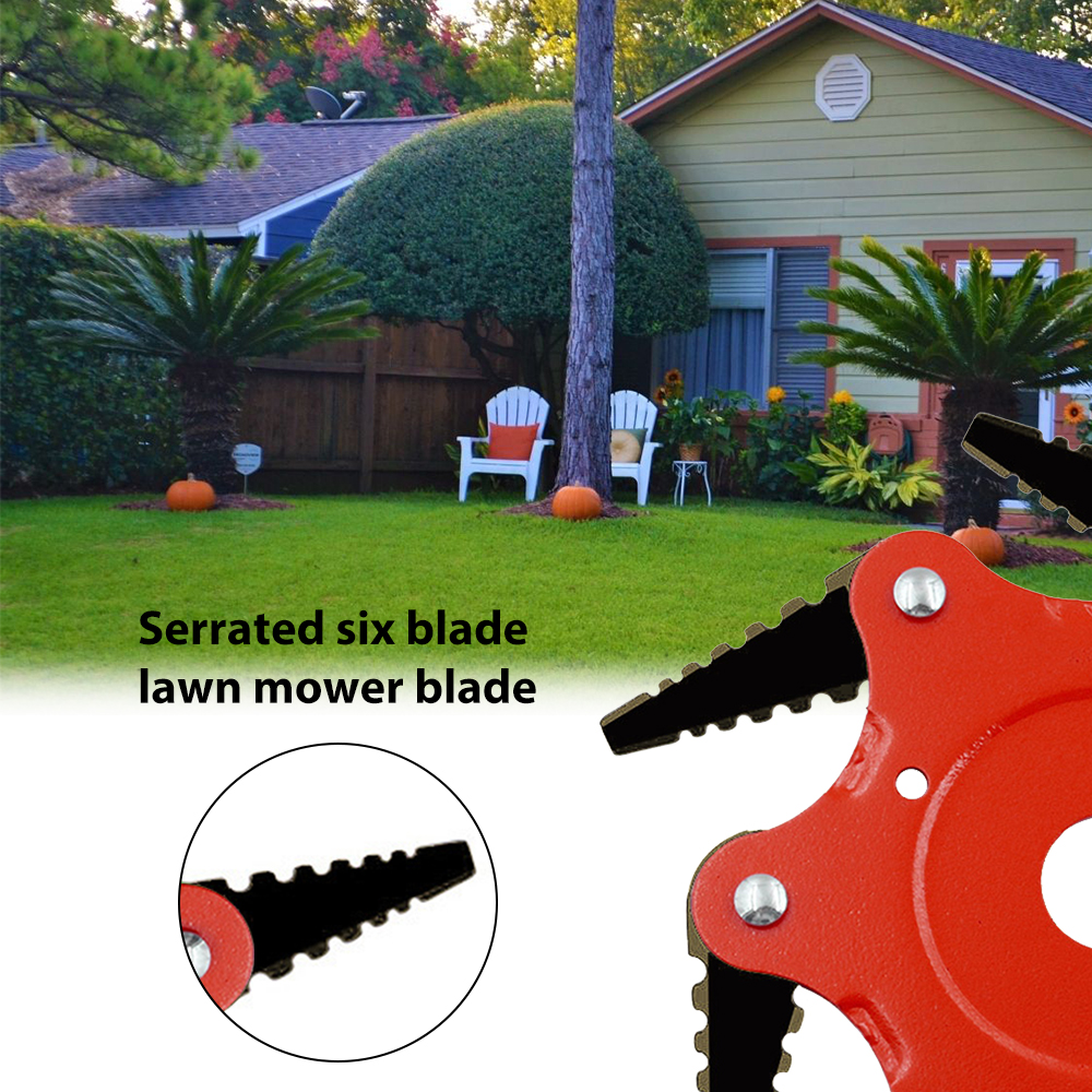 6 Steel Sawtooth Garden Lawn Mower Blade Garden Tool Plant Trimming Tool Trimmer Brush Cutter Steel Hedge Grass Trimmer Head ZZ