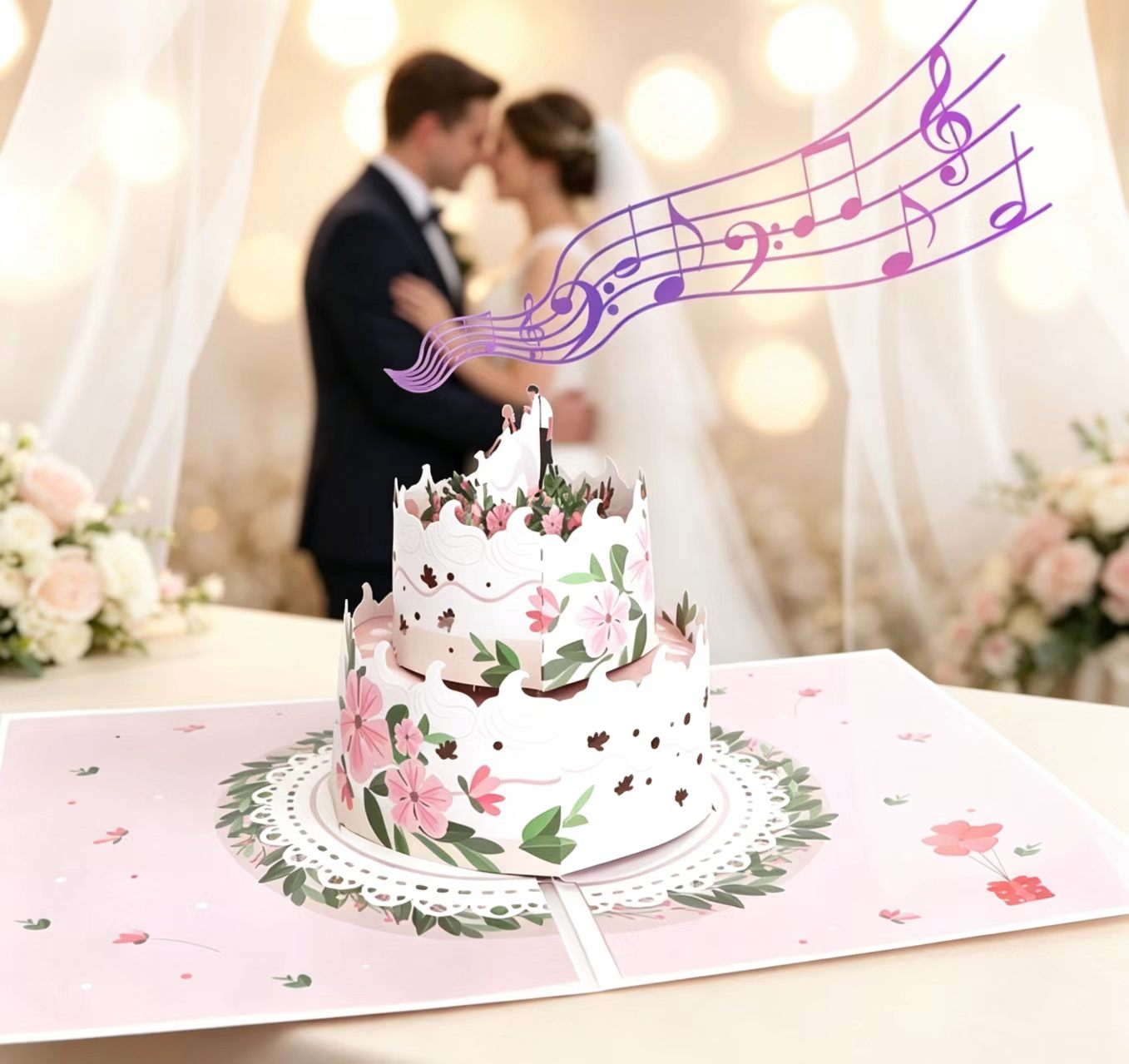 3d pop up wedding cake greeting cards