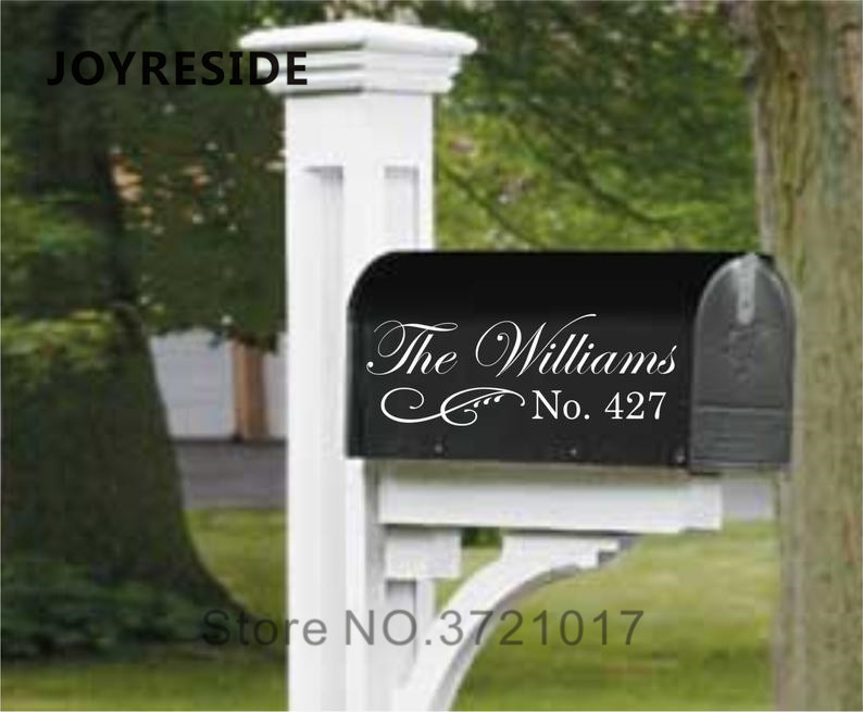 Mailboxes Personalized Name Art Design Decals Vinyl Mailbox Stickers Custom Name Address Removable Wall Decal Home Mail Box M372