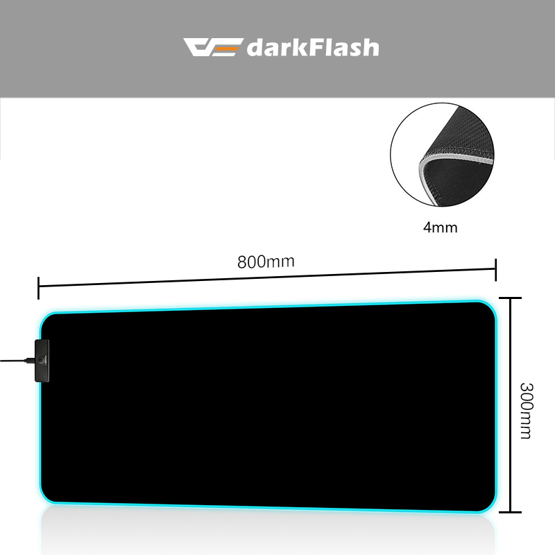 darkFlash Computer mouse pad USB Wired RGB Colorful Lighting Gaming Mouse pad 300mm*800mm high quality Non-Slip Laptop Mouse pad