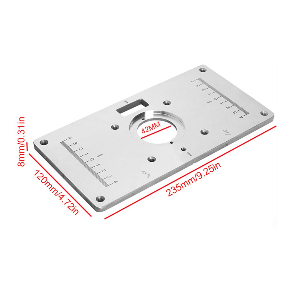 Aluminium Router Table Insert Plate Wood Router Trimmer Models Engraving Machine with 4 Rings for Woodworking Benches Sale