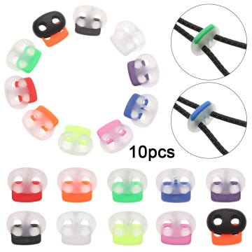 Hot New 10Pcs Transparent Plastic Stopper 4mm Hole Adjusting Button Cord Lock Bean Toggle Clip Sportswear Sewing Accessories