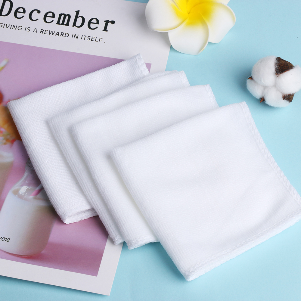 2PC Practical White Square Microfiber Car Cloth Towel Home Kitchen Wash Cleaning Cloth Auto Cleaning Tools Accessories