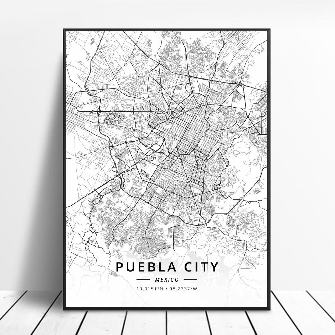 Monterrey Reynosa Mexicali Lopez Mateos Puebla City Zapopan Mexico Map Poster