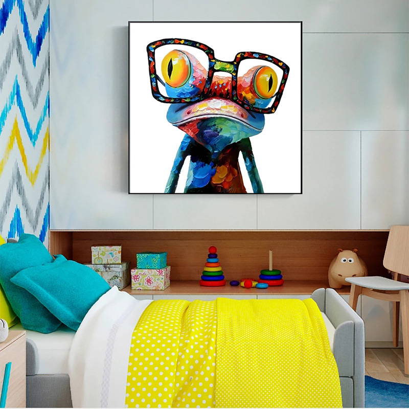 Abstract Frog Graffiti Art Canvas Paintings Animals Oil Paintings Print on Canvas Art Pictures Posters and Prints Kid Room Decor
