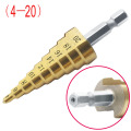 3-12mm 4-12mm 4-20mm Step Cone Drill Bit Hole Cutter Dint Tool Hex Shank Step Drills shank Coated Metal Drill Bit