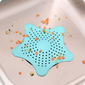 3 Colors Star Style Silicone Sink Filter Sucker Floor Drains Shower Hair Sewer Filter Kitchen Bathroom Kitchen Tool