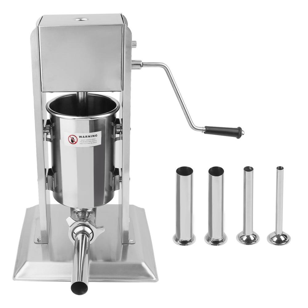 5L Manual Vertical Homemade Sausage Stuffer Stainless Steel Sausage Filling Machine Sausage Syringe Meat Filler Sausage Maker