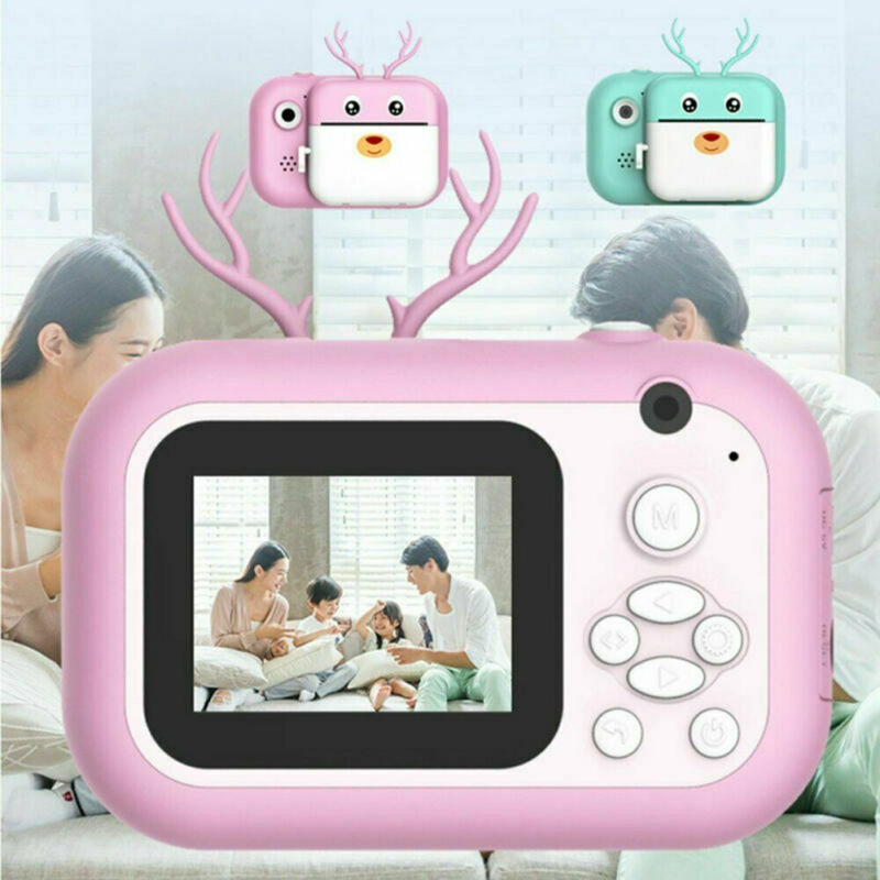 Kids Film Cameras 1080P Instant Print Digital Camera Video+Photo Paper Xmas Gifts With 16G Card With 1Roll Printing Paper