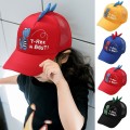 #40 Baby Boy Girl Hats Little Dinosaur Baseball Caps Breathable Mesh Cap Summer New Children's Sun Hat Korean Cute Kid Snapback
