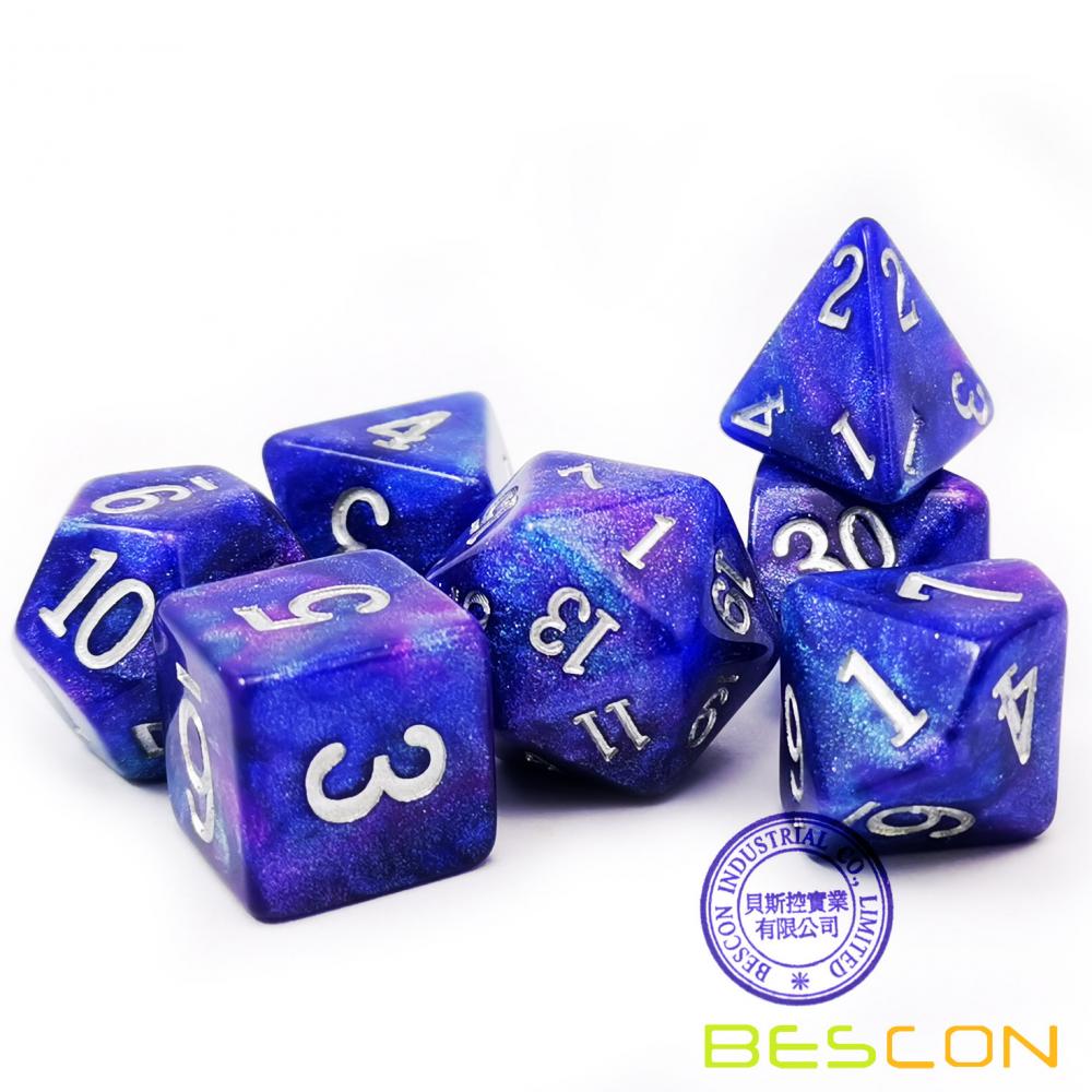 7pcs Polyhedral Rpg Dice Set Milky Way 1