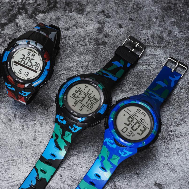 HONHX Waterproof Luxury Brand Men Analog Digital Military Army Sport LED Wrist Watch electronic watch sport orologio uomo clock