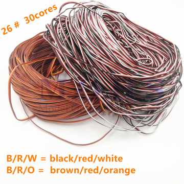 5meter/10meter B/R/W B/R/O 26 awg 30cores servo lead extension cable servo extended cable wire cable for servo extension