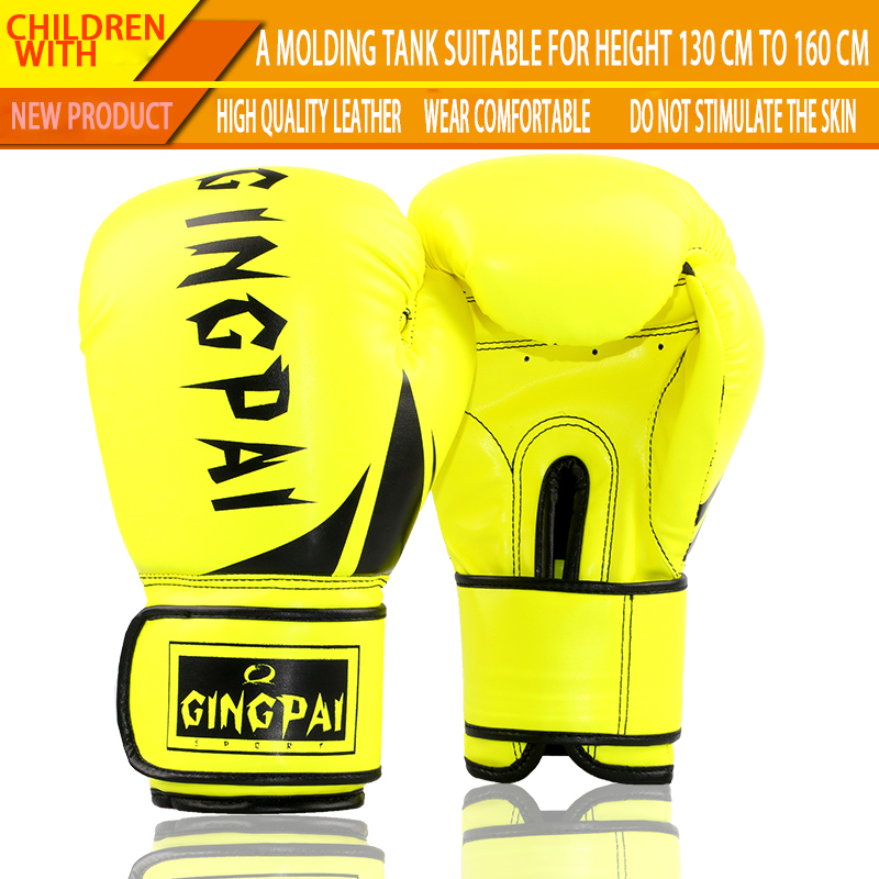 GINGPAI PU Boxing Gloves Men Women Kids Kick Muay Thai Sandbags Sanda Training Equipment Punch Sparring Mitts Sports Accessories