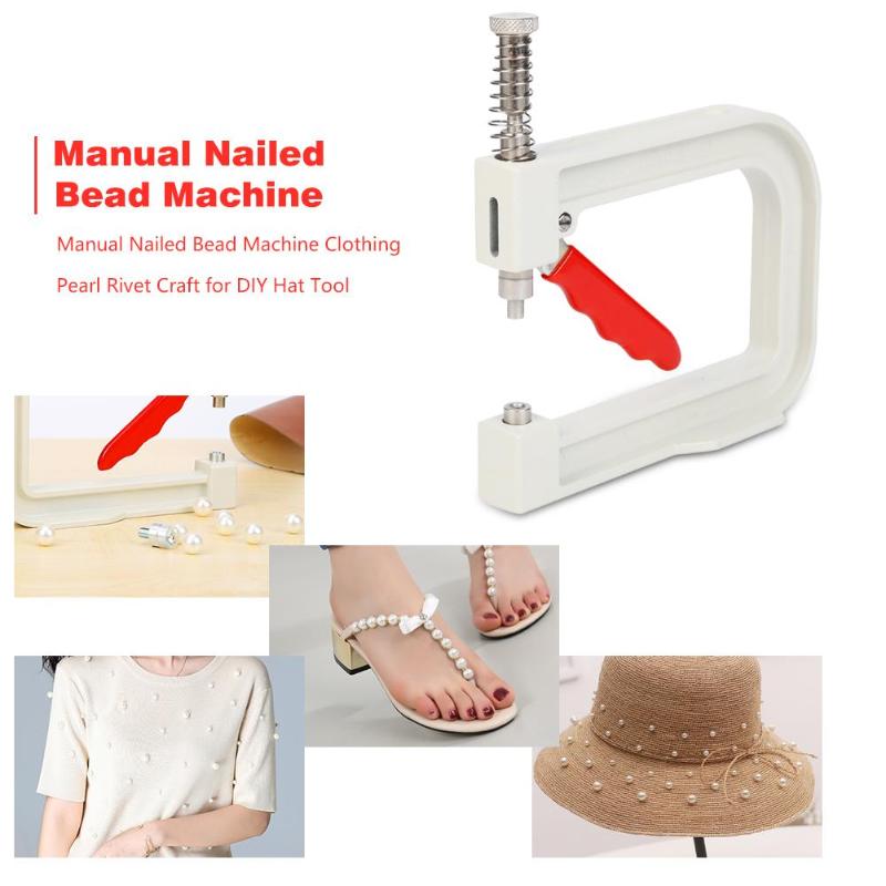 1Set Manual Nailed Bead Machine Clothing Pearl Rivet Craft for DIY Hat Tool