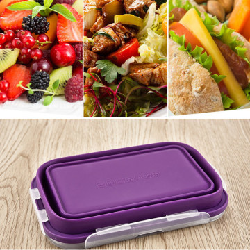 Silicone Bento Box Folding Lunch Bowl Food Storage Container Boxes Tableware TN99