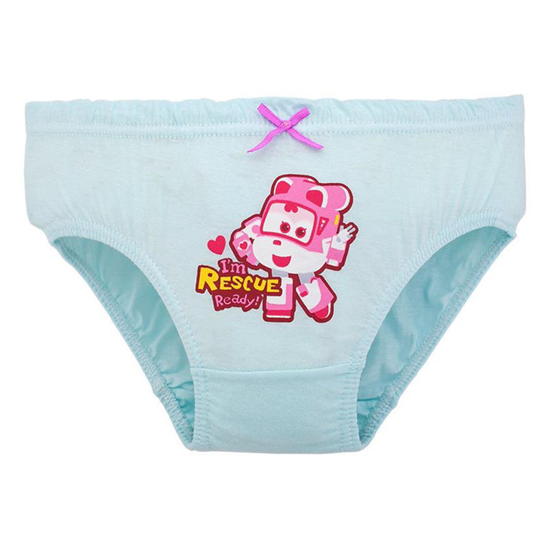 5Pcs/l1-14 Years Cartoon Super Wings Baby Girl Underwear Cotton Breathable Children Girls Briefs Underpants