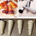 12Pcs Spiral Croissants Mold Loaf Baking Tool Cannoli Forms Stainless Steel Bread Pastry Tube Cone Roll Moulds Cooking Tools