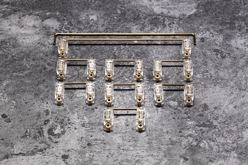 Everglide Transparent Gold Plated Pcb screw in Stabilizer for Custom Mechanical Keyboard gh60 xd64 xd84 6.25x 2x 7x xd96 xd87