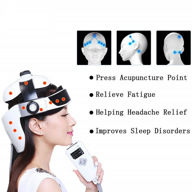 3D Electric Head Massager Intelligent Air Pressure Vibration Finger Press Relaxation With Music Soothing Relax Helmet