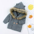 Newborn Baby Boys Girls Coat Outwear Autumn Winter Clothes Long Sleeve Fur Hooded Knitting Sweater Tops Toddler Baby Clothing