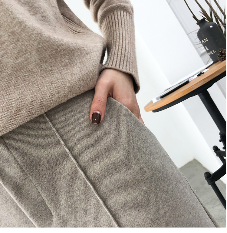 Winter Plus Size Wool Female Work Suit Young girl Pants Loose Female Trousers Capris Thicken Women Pencil Pants 2021 Spring 921F