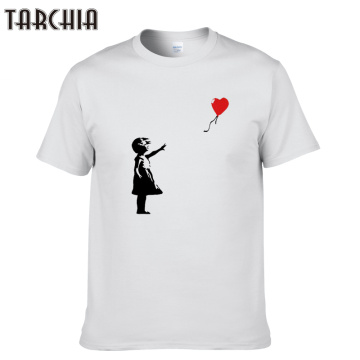 TARCHIA New Arrived t-shirt Cotton Tops Tees Kcco Balloon Girl Banksy Men Short Sleeve Boy Casual Homme T Shirt Tee Plus Fashion