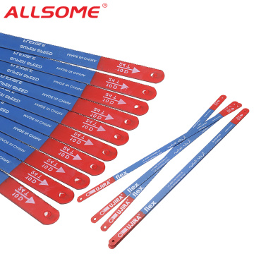 ALLSOME 10pcs/Set 300mm High Carbon Steel Hacksaw Blades Metalworking Saw Blade for Cutting Metal Wood Aluminum Hand Tools