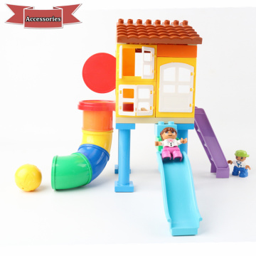 DIY Figures Paradise House Swing Pipe Ball Big Size Parts Building Blocks Bricks Toys For Children Kids Birthday Gifts