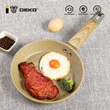 DEKO Frying Pan Non-Stick Pot With Heat Resistant Wooden Handle Egg Ham Skillet Sauce Maker Kitchen Tools