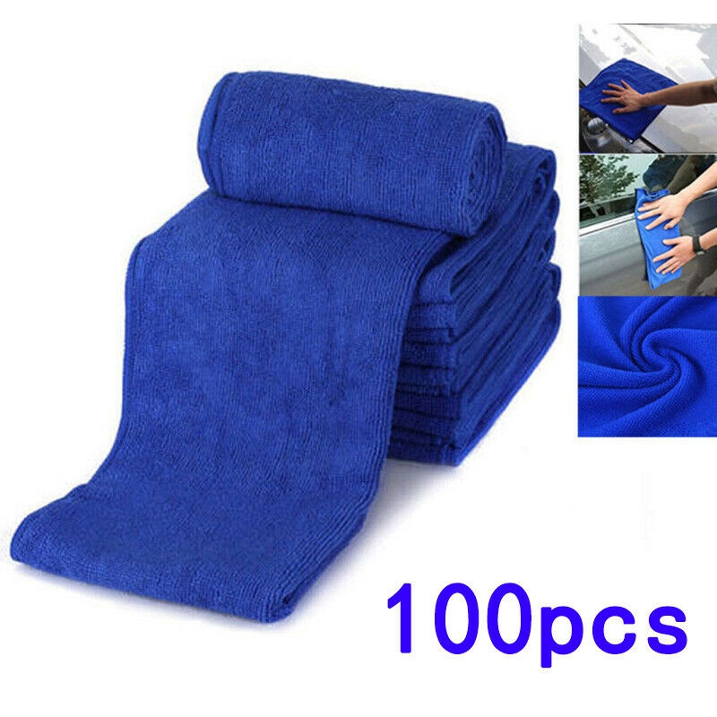 100 Pcs Car No-Scratch Rag Polishing Dust Rags 30cmx30cm Microfiber Cleaning Cloth Towel