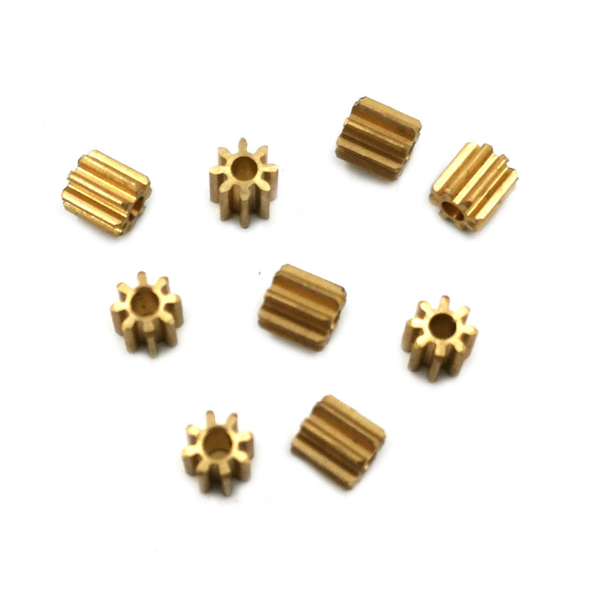 82A 0.6M Copper Gear Diameter 6mm 0.6 Module 8 Tooth Hole 1.98 Mm Brass Pinion Small Toy Motor Gears