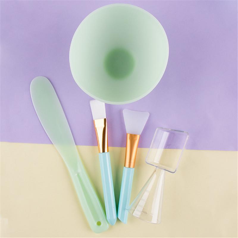 Face Mask Mixing Bowl Set DIY Facemask Mixing Tool Kit With Silicon Face Mask Brush Facial Mask Bowl Brush Stick Spoon