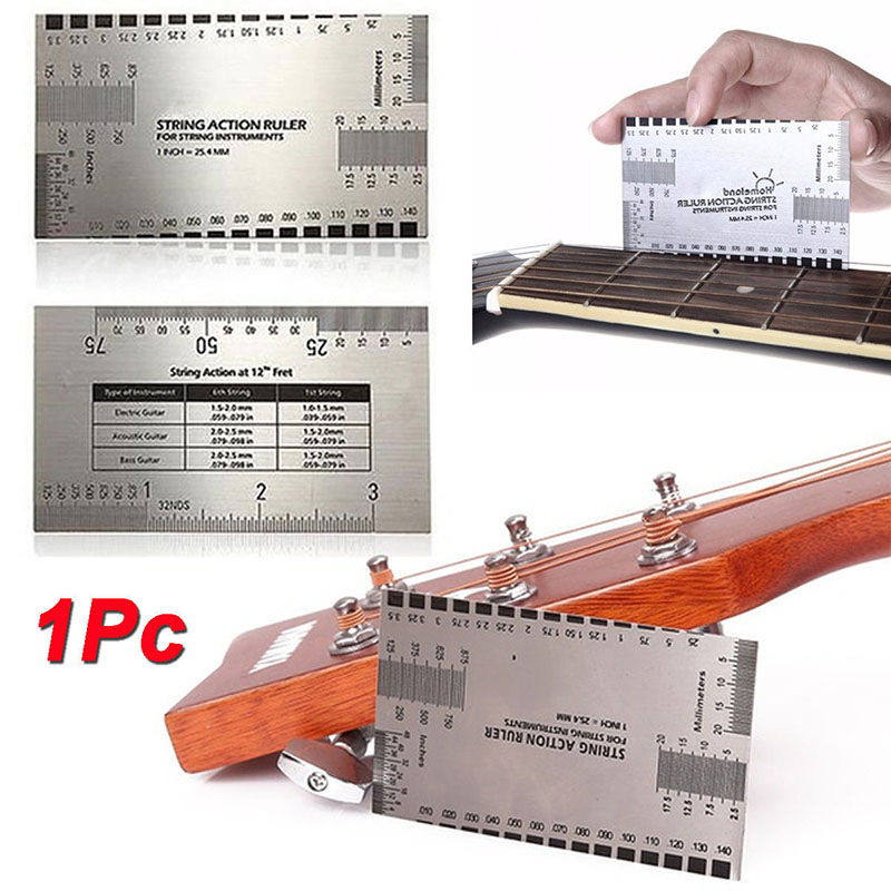 Luthier Guitar Measuring Ruler String Action Gauge String Pitch Ruler for Bass Classical Electric Acoustic Guitar Tools Rulers