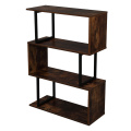 3-Tier Industrial Easy-Assembly Metal Frame Bookcase Storage Shelf for Living Room Narrow Bedroom Office kitchen