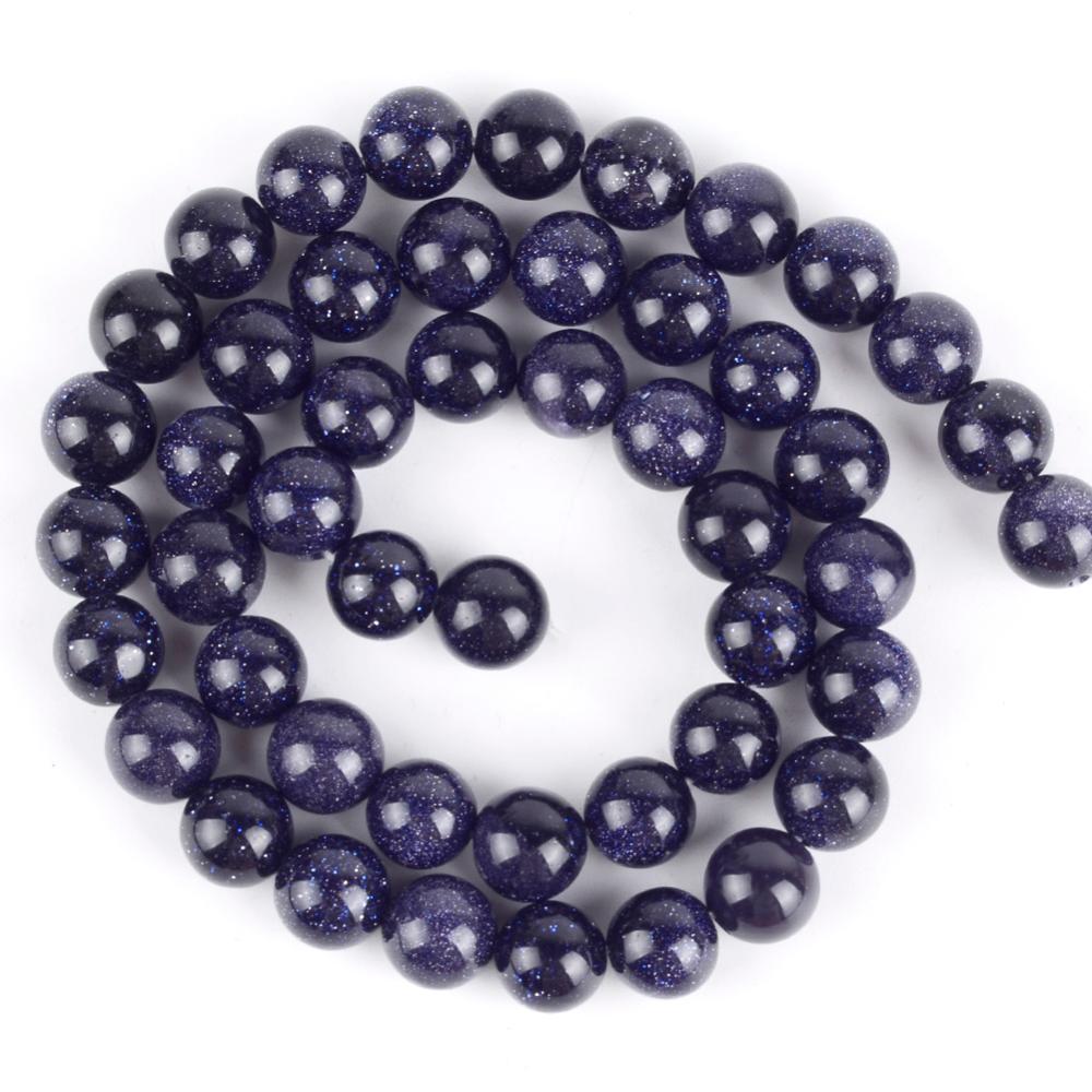 Natural Blue Sandstone Beads Round Loose Spacer Beads For Jewelry Making Diy Bracelet Necklace Charm 4-12mm 15" Crafts Wholesale