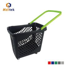 Customizable retail store roller plastic shopping basket