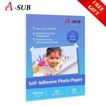 A3/A4 150g 50sheets Glossy Self Adhesive Inkjet Printing with back glue sticker photo paper