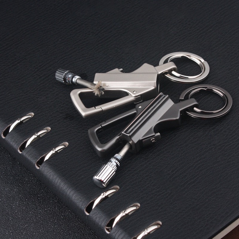 Multi-function Key Ring Outdoor Waterproof Portable Metal Keychain Petrol Lighters Band Bottle Opener Matches Kerosene Lighter