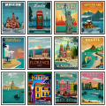 5D DIY New York Netherlands Amsterdam London Diamond Painting Vintage Europe America Cities Landscape Cross Stitch Home Decor