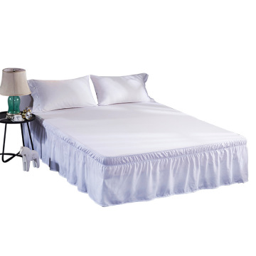 Hotel Queen Size Bed Skirt White Bed Shirts without Surface Elastic Band Single Queen King Easy On/Easy Off Bed skirt Decoration