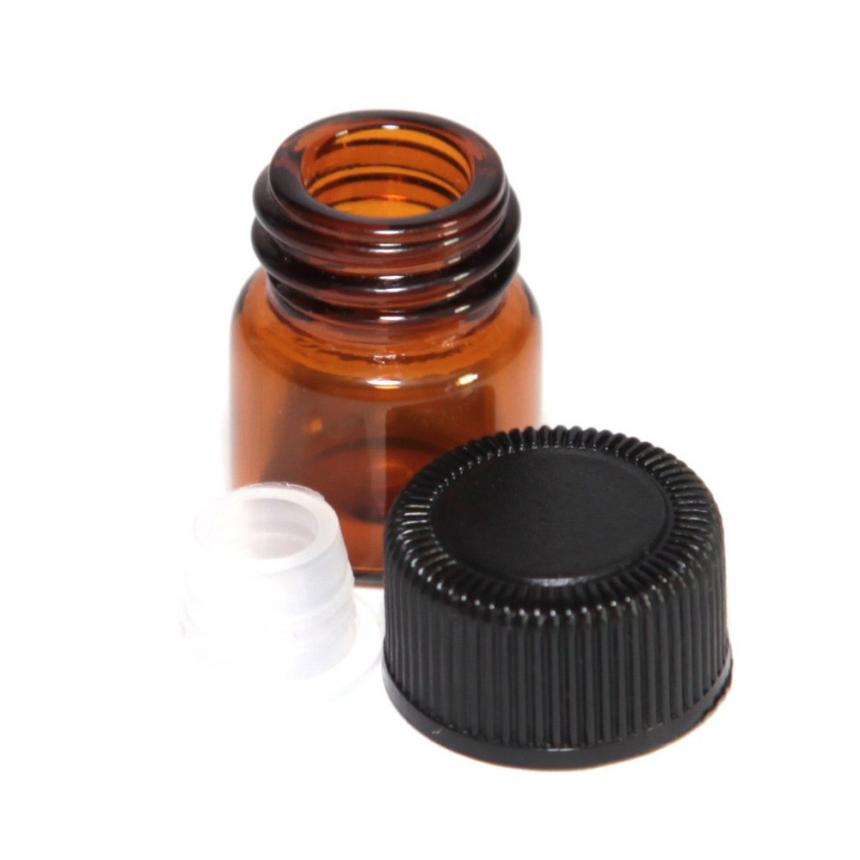 12pc 1 ml Amber Essential Oil Bottle with Orifice Reducer and cap Wonderful2.09