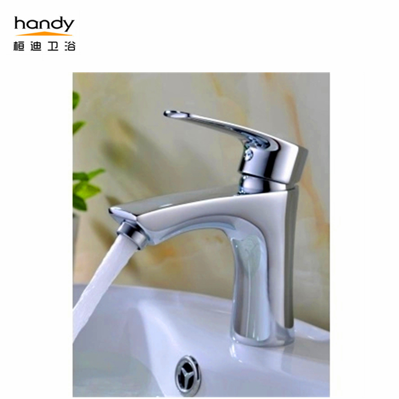 High quality chromed single handle washbasin brass tap