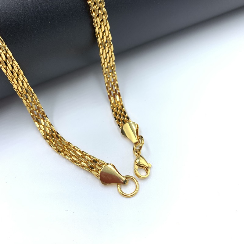 Fashion Gold Necklace For Men Stainless Steel Mesh Chain 6MM Tone Punk Jewelry Link Chain Necklace Gifts USENSET