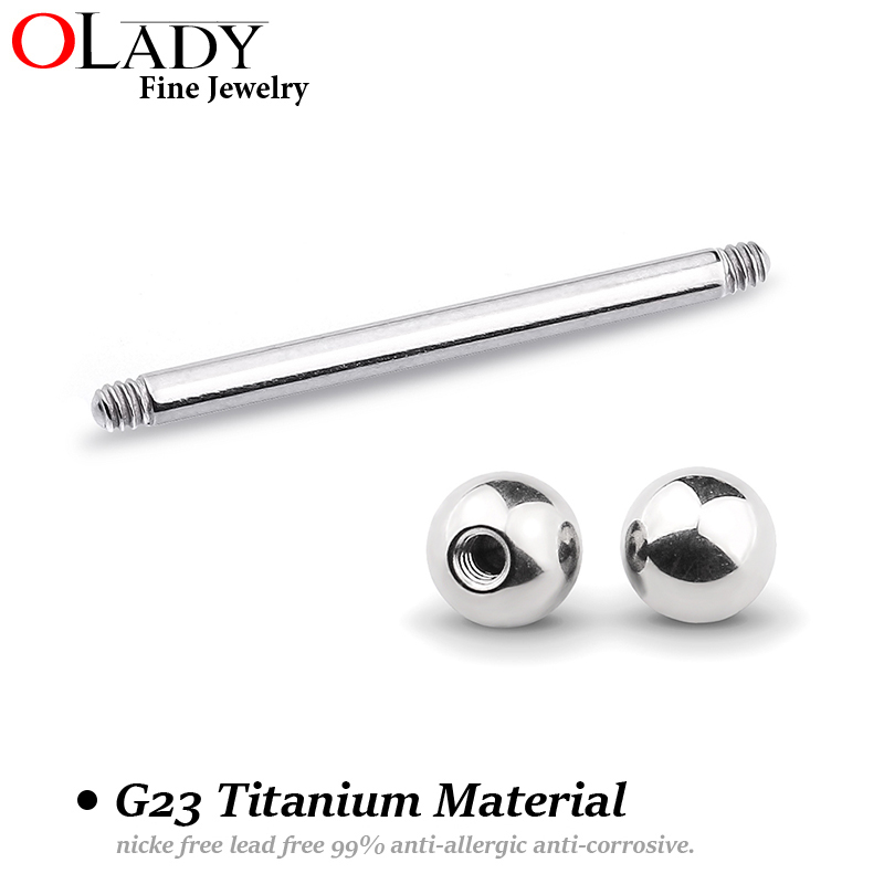 6 ~38mm DIY Titanium Micro Barbell bars for Tongue Rings Cartilage Earring Nipple rings 14 16G Body Piercing Jewelry