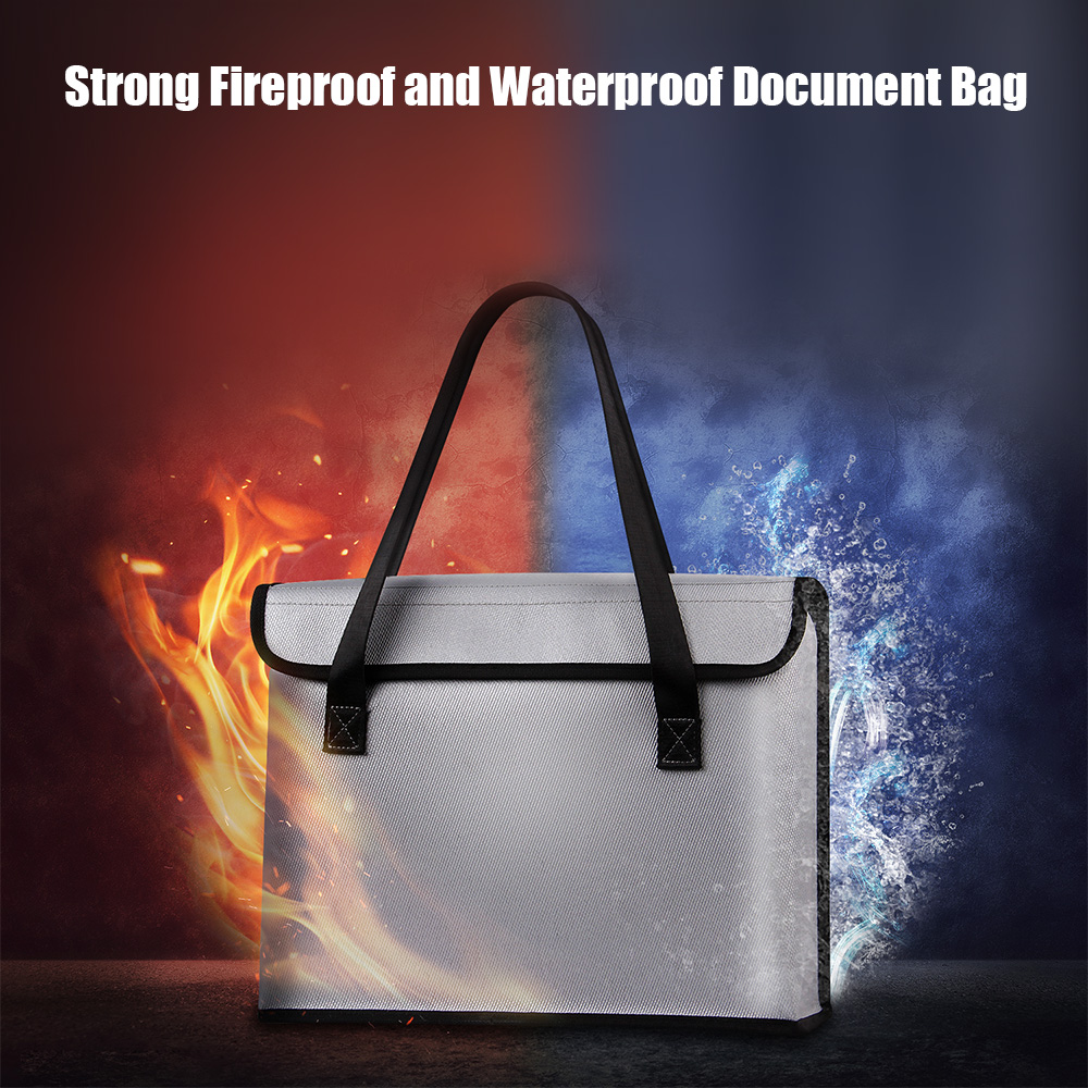Fireproof Document Bags Waterproof Liquid Silicone Material Heat Insulation Big Capacity Safe Bag with Zipper for File Cash