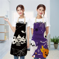 Pumpkin Witch Horror Happy Halloween Kitchen Aprons for Woman Man Home Cooking Baking Shop Cleaning Cotton Linen Apron