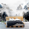 wellyu New Chinese style landscape ink style sofa bed wall custom large mural wallpaper papel de parede para quarto