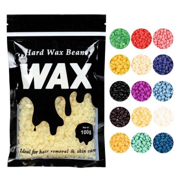 100g Hard Wax Beans Solid Hard for Film Hair Removal Wax Bean Pellet Paper-free Armpit Arm Legs Depilatory Hot Women or Men